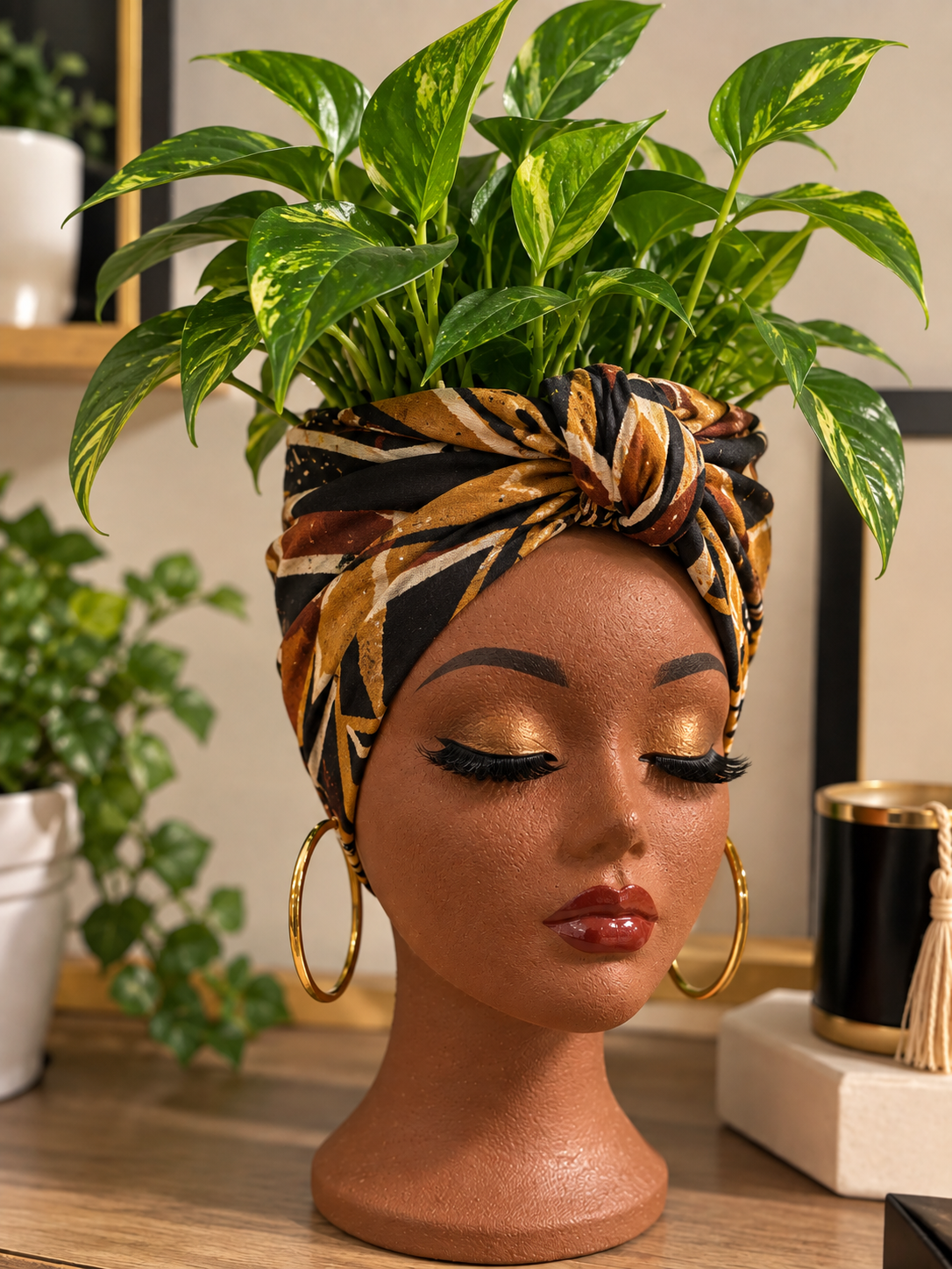 Paint and Create mannequin head planter experience